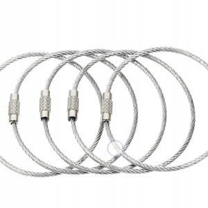 BRELOK NA KLUCZE STALOWY UCHWYT LINKA 5SZT.SREBRNY