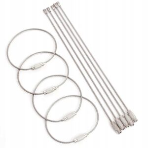 Brelok do kluczy linka stalowa uchwyt 5szt.srebrne