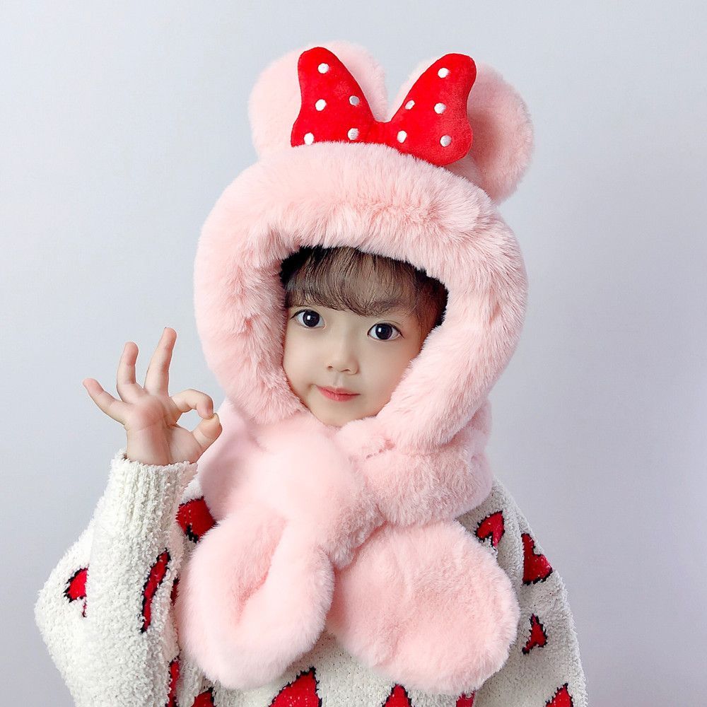 dziecieca-pluszowa-czapka-z-szalikiem-dla-dzieci-w-wieku-od-1-do-8-lat-rozowa-z-czerwona-kokarda5ca96a362de74fba965cc464fc0cda5d