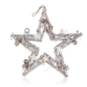 Gwiazda bożonarodzeniowa wieszana 35cm, naturalna