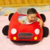 Pluszowe siedzisko dla dzieci Samochód - czerwone