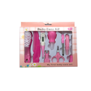 Zestaw pielęgnacyjny dla dzieci i niemowląt 10 elementów- różowy