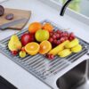 Zwijany ociekacz do naczyń i warzyw/ Suszarka do naczyń/ Zwijana mata — szara