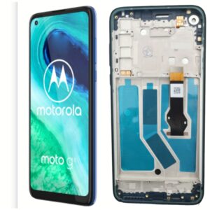 Wyświetlacz LCD Motorola G8 POWER  ramka capri blue