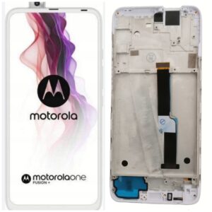 Wyświetlacz Motorola One Fusion Plus ramka biała